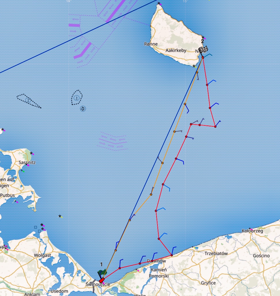 GPS-Track Swinemünde–Bornholm